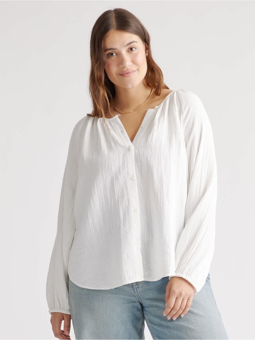 Like New Quince Gaize Peasant Blouse  size Medium